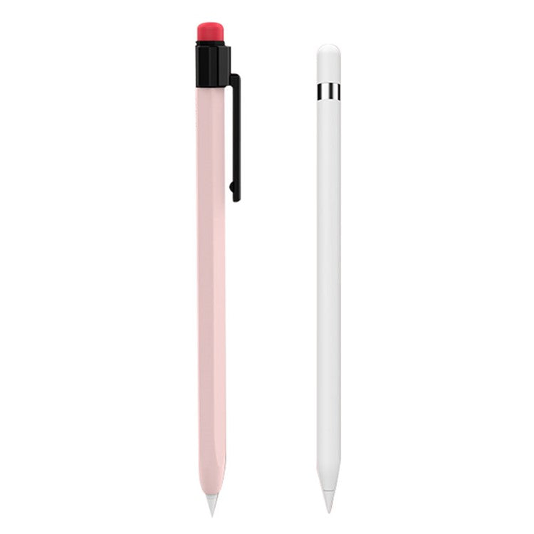 AHASTYLE PT180-1-K For Apple Pencil (1st Generation) Sleeve Stylus Pen Retro Case Silicone Protective Cover - Pink