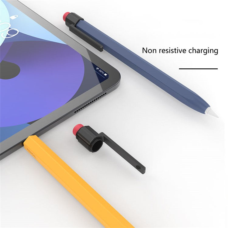 AHASTYLE PT180-1-K For Apple Pencil (1st Generation) Sleeve Stylus Pen Retro Case Silicone Protective Cover - Midnight Blue