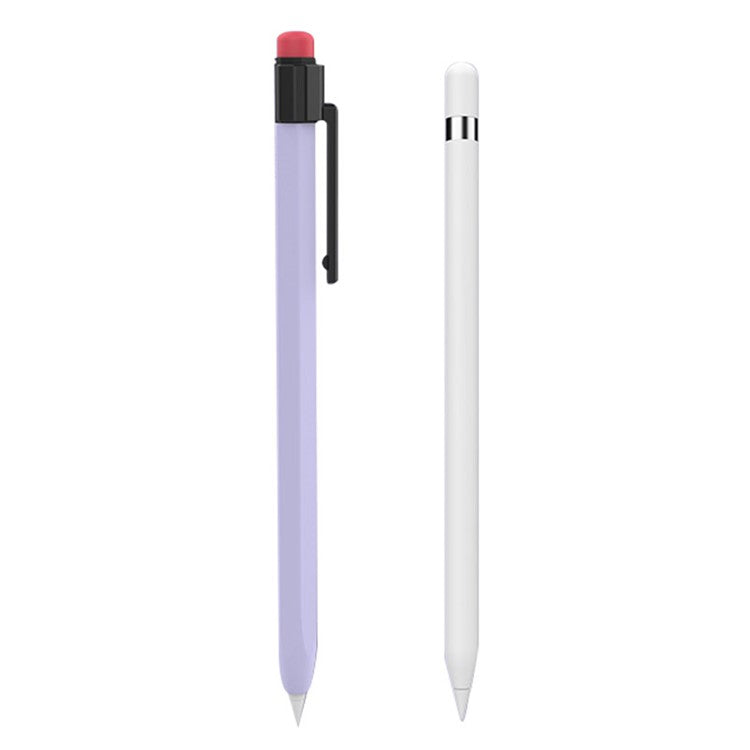 AHASTYLE PT180-1-K For Apple Pencil (1st Generation) Sleeve Stylus Pen Retro Case Silicone Protective Cover - Purple