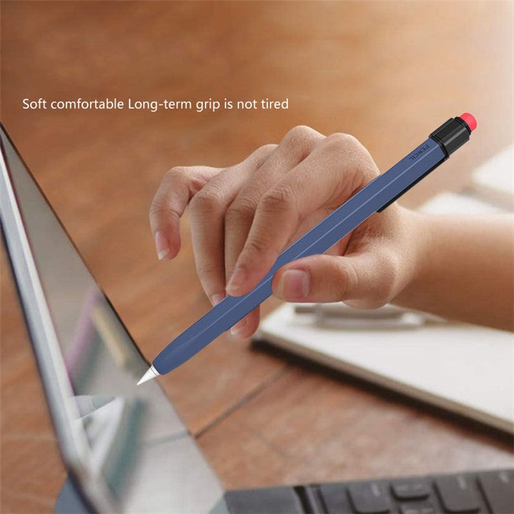 AHASTYLE PT180-1-K For Apple Pencil (1st Generation) Sleeve Stylus Pen Retro Case Silicone Protective Cover - Purple