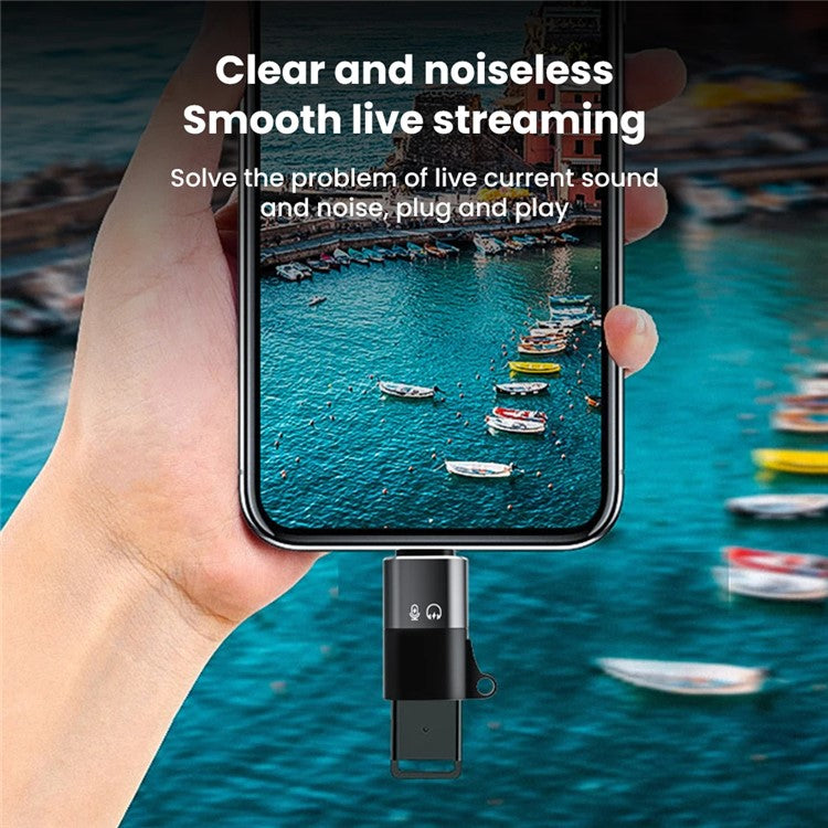 JS-09 OTG Wireless Lavalier Microphone Converter Type-C to Lightning