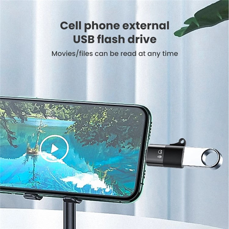 JS-09 OTG Wireless Lavalier Microphone Converter Type-C to Lightning