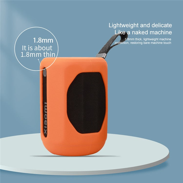 For Xiaomi Mini Bluetooth Speaker Case Anti-Scratch Silicone Sleeve with Strap - Orange