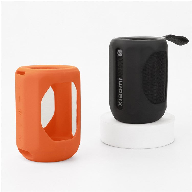 For Xiaomi Mini Bluetooth Speaker Case Anti-Scratch Silicone Sleeve with Strap - Black