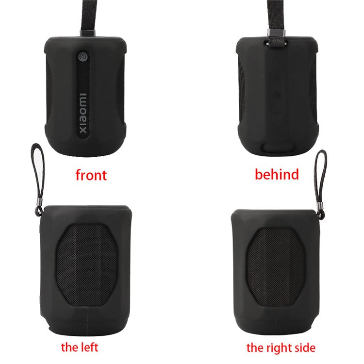 For Xiaomi Mini Bluetooth Speaker Case Anti-Scratch Silicone Sleeve with Strap - Black