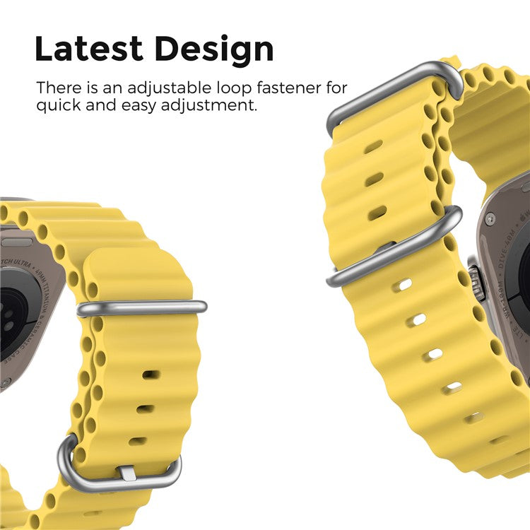 AHASTYLE WG102 for Apple Watch 10 46mm / Ultra 2 / Ultra 49mm / 9 8 7 45mm / SE (2023) SE (2022) SE 6 5 4 44mm / 3 2 1 42mm Watch Strap - Yellow