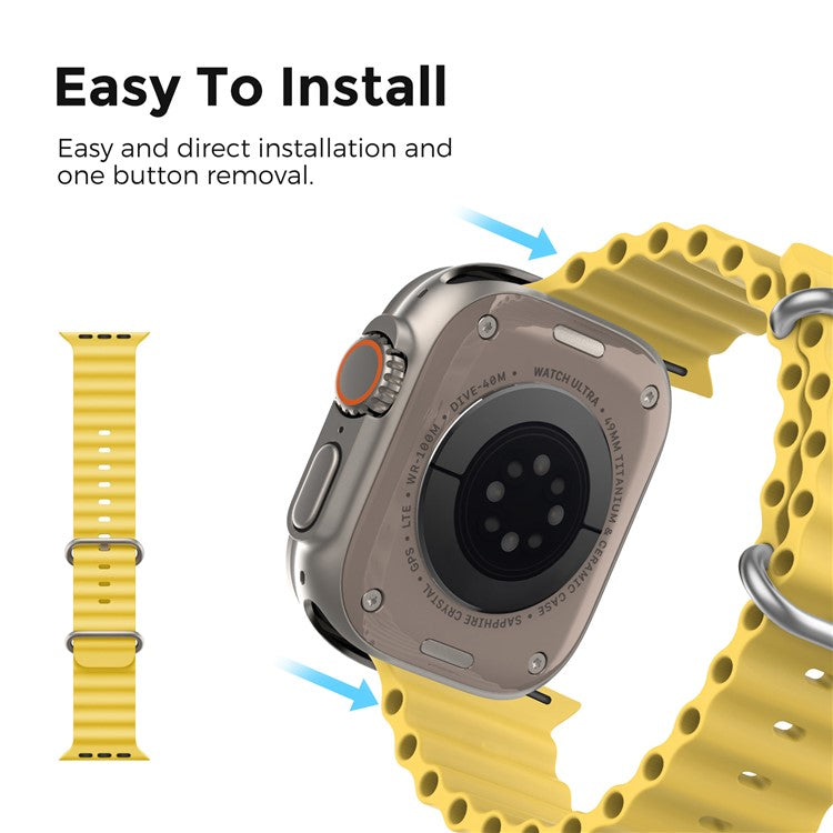 AHASTYLE WG102 for Apple Watch 10 46mm / Ultra 2 / Ultra 49mm / 9 8 7 45mm / SE (2023) SE (2022) SE 6 5 4 44mm / 3 2 1 42mm Watch Strap - Yellow