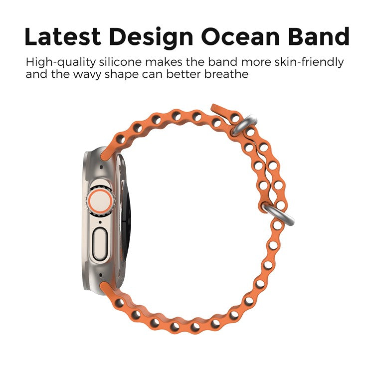 AHASTYLE WG102 for Apple Watch 10 46mm / Ultra 2 / Ultra 49mm / 9 8 7 45mm / SE (2023) SE (2022) SE 6 5 4 44mm / 3 2 1 42mm Watch Strap - Orange