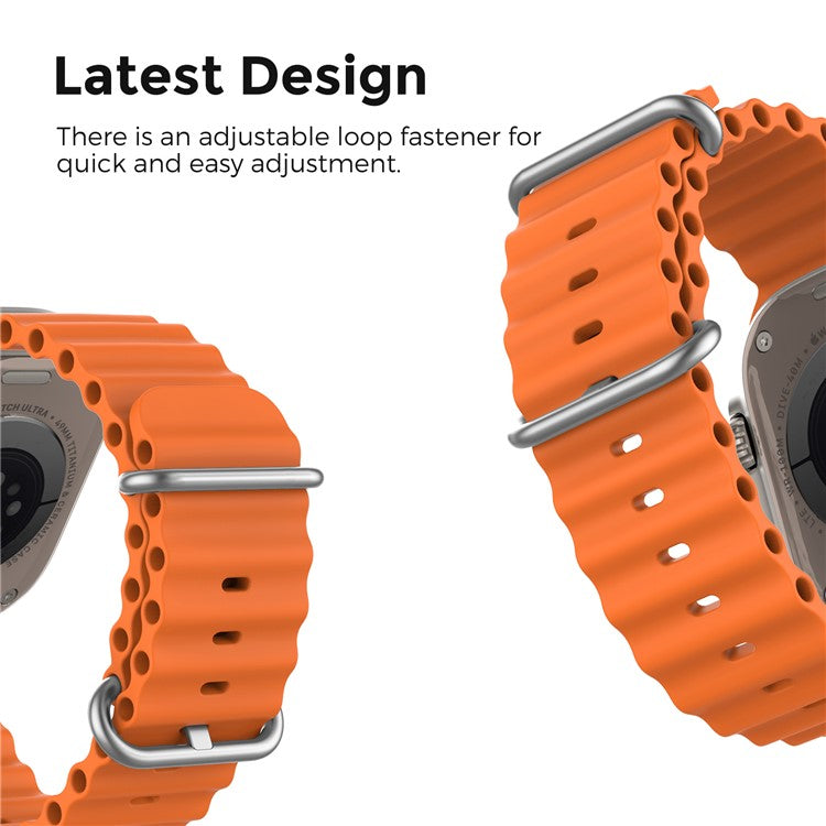 AHASTYLE WG102 for Apple Watch 10 46mm / Ultra 2 / Ultra 49mm / 9 8 7 45mm / SE (2023) SE (2022) SE 6 5 4 44mm / 3 2 1 42mm Watch Strap - Orange