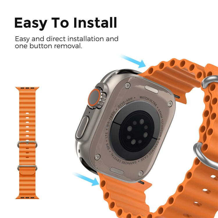 AHASTYLE WG102 for Apple Watch 10 46mm / Ultra 2 / Ultra 49mm / 9 8 7 45mm / SE (2023) SE (2022) SE 6 5 4 44mm / 3 2 1 42mm Watch Strap - Orange