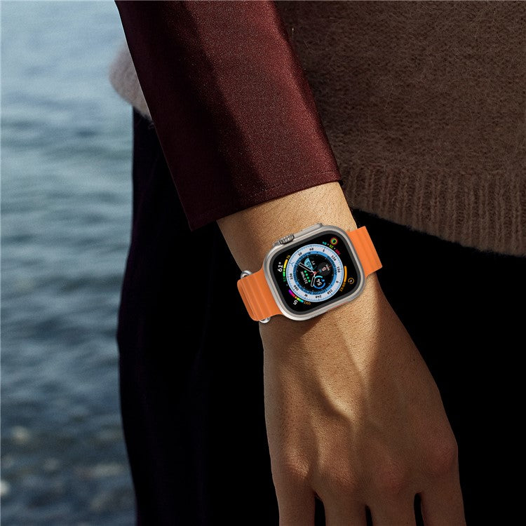 AHASTYLE WG102 for Apple Watch 10 46mm / Ultra 2 / Ultra 49mm / 9 8 7 45mm / SE (2023) SE (2022) SE 6 5 4 44mm / 3 2 1 42mm Watch Strap - Orange