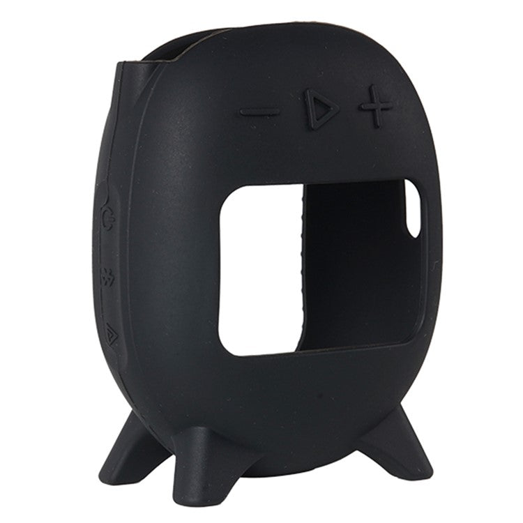 For JBL Clip 5 Portable Speaker Sleeve Anti-Collision Silicone Case Cover - Black