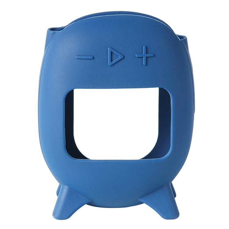 For JBL Clip 5 Portable Speaker Sleeve Anti-Collision Silicone Case Cover - Navy Blue