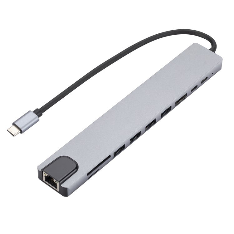USB-C Hub to PD 100W+3xUSB 2.0+USB 3.0+HD Output+2 Card Reader Slots+RJ45+Type-C