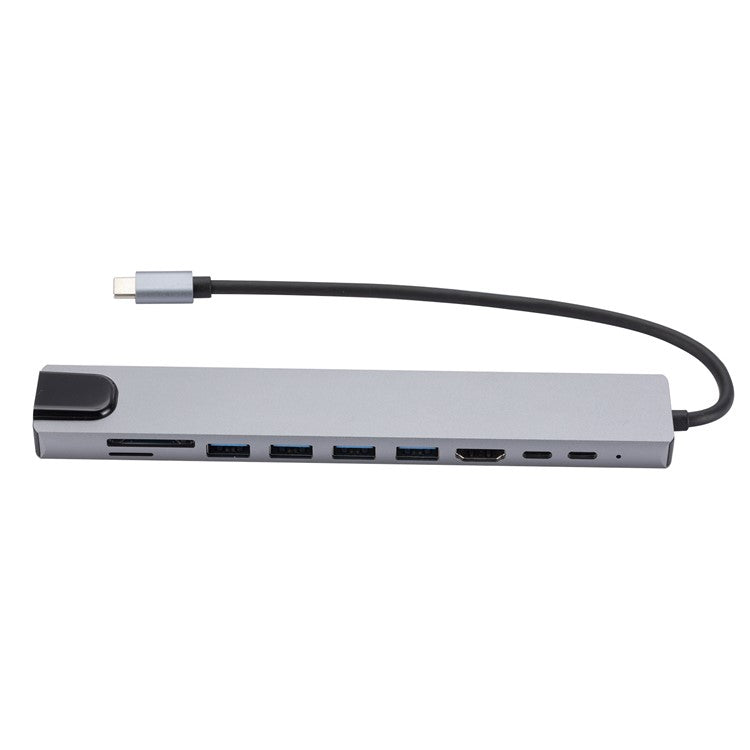 USB-C Hub to PD 100W+3xUSB 2.0+USB 3.0+HD Output+2 Card Reader Slots+RJ45+Type-C