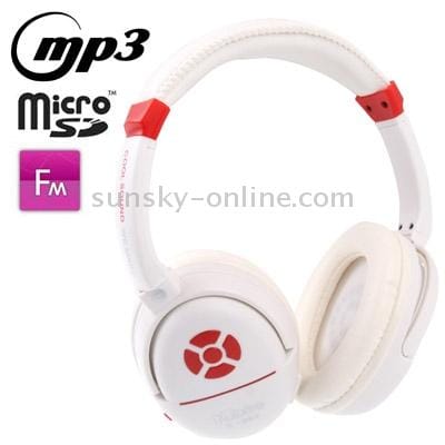 Kubite K-892 White, Digital Music Headphone with FM Radio & Line Control / Microphone, Support Micro SD Card and Line In (Blue)