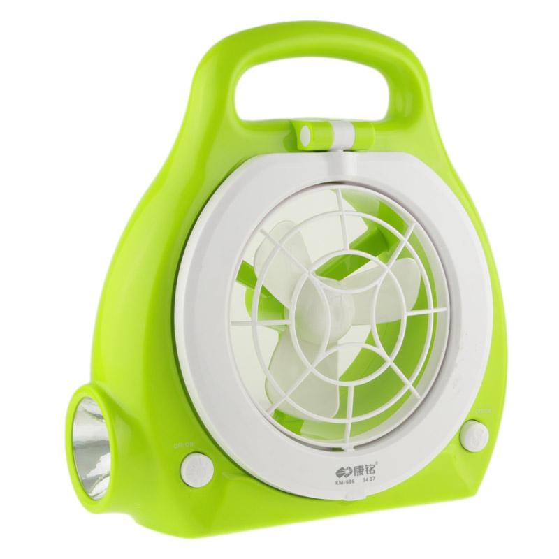 KMS Multifunction Rechargeable 29-LED White Light Fan Lamp (Green)