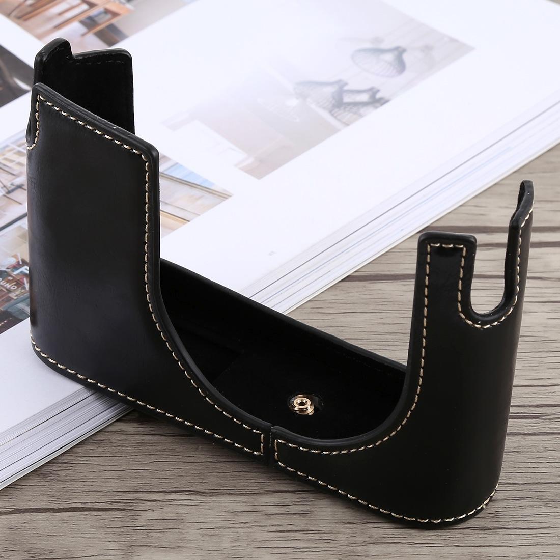 1/4 inch Thread PU Leather Camera Half Case Base for Leica Q (Brown)