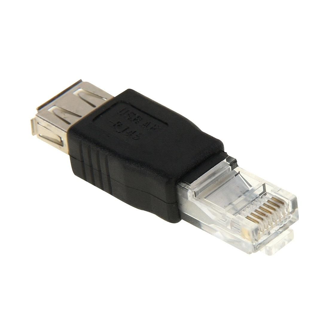 RJ45 Male to USB AF Adapter (Black)