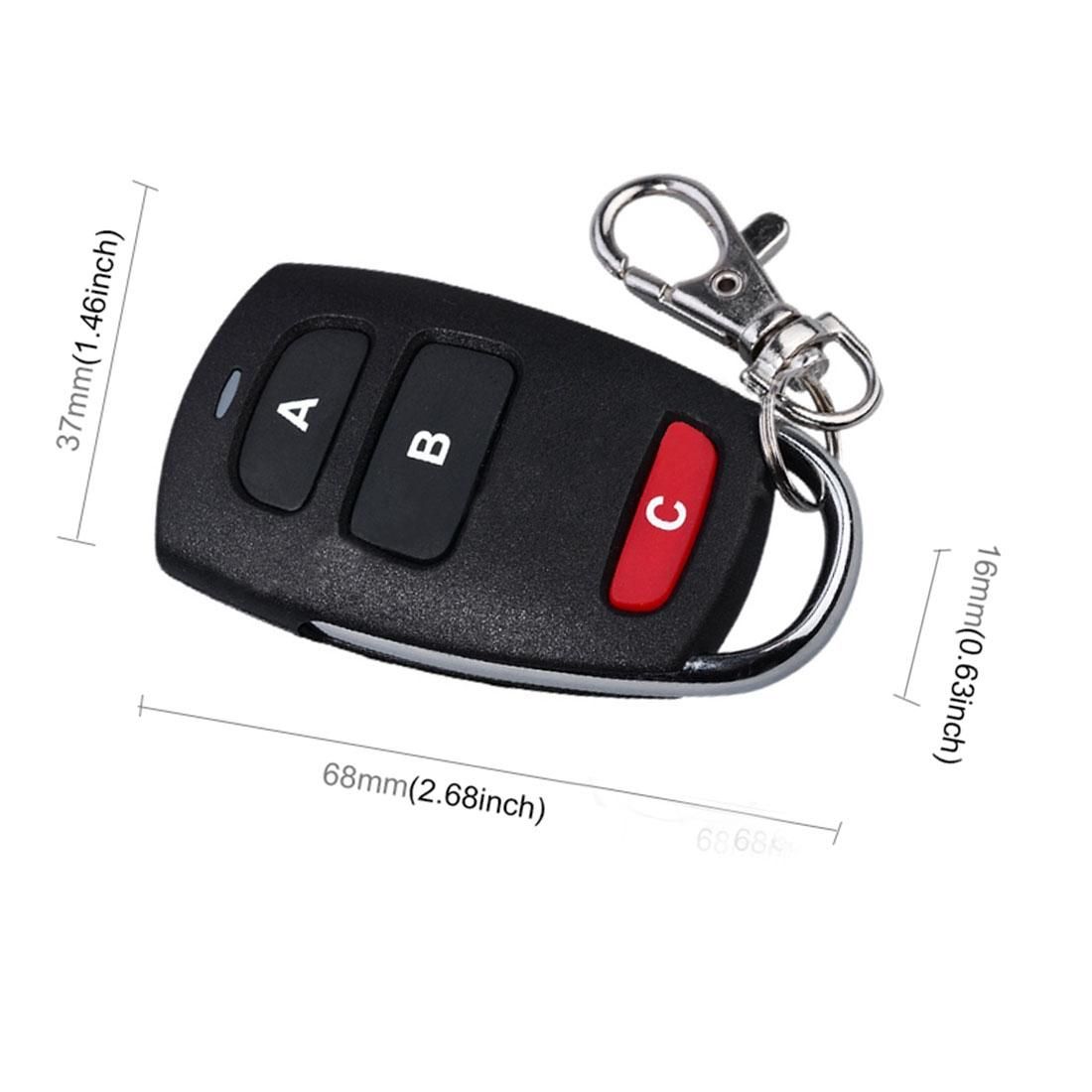 433MHz Copy Type Wireless Industrial 3 Buttons Copy Remote Control Transmitter (Black)