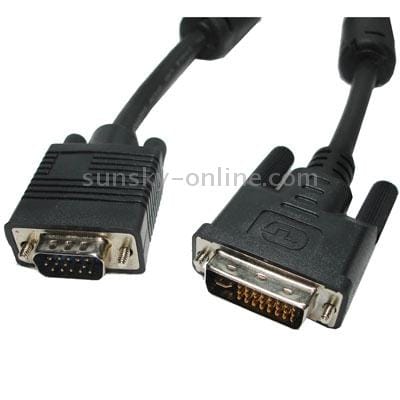 VGA 15Pin Male to DVI 24+5 Pin Male Cable 1.5M (Black)