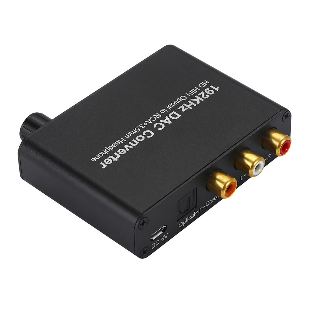 192kHz DAC Converter with Volume Control Digital to Analog Stereo Adapter