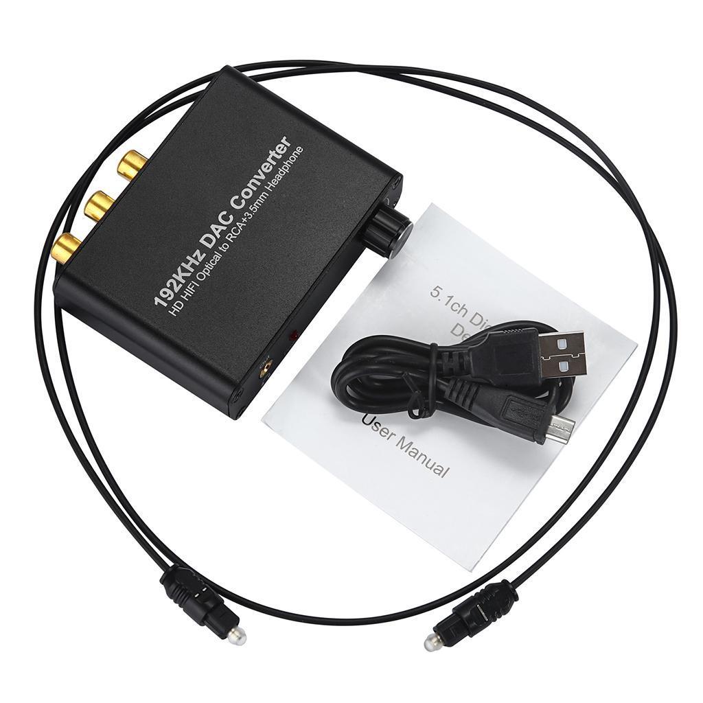 192kHz DAC Converter with Volume Control Digital to Analog Stereo Adapter