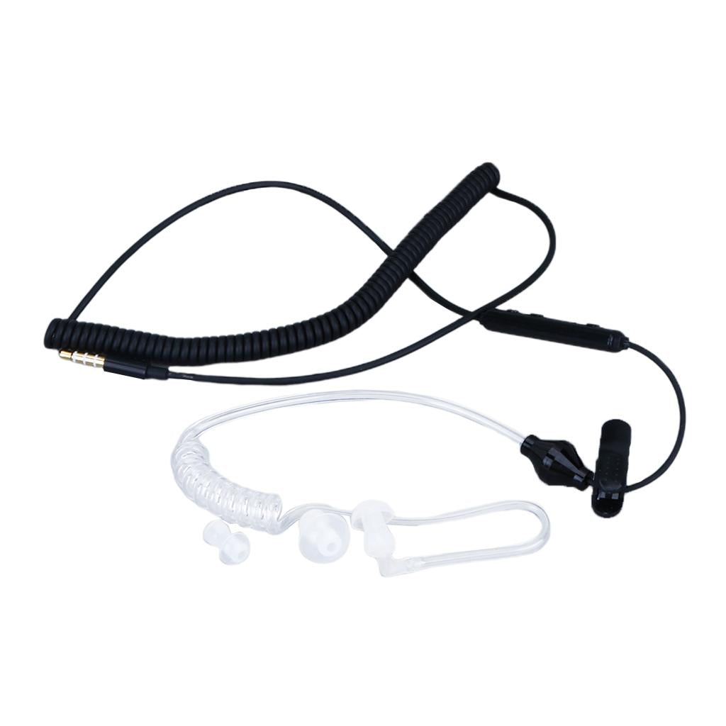 Anti-Radiation Spiral Air Tube Earphone Headphone Headset White/Black Black and White