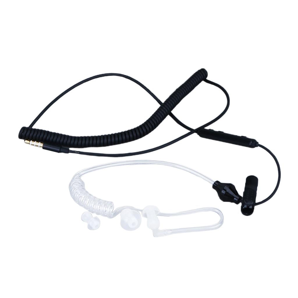 Anti-Radiation Spiral Air Tube Earphone Headphone Headset White/Black Black and White