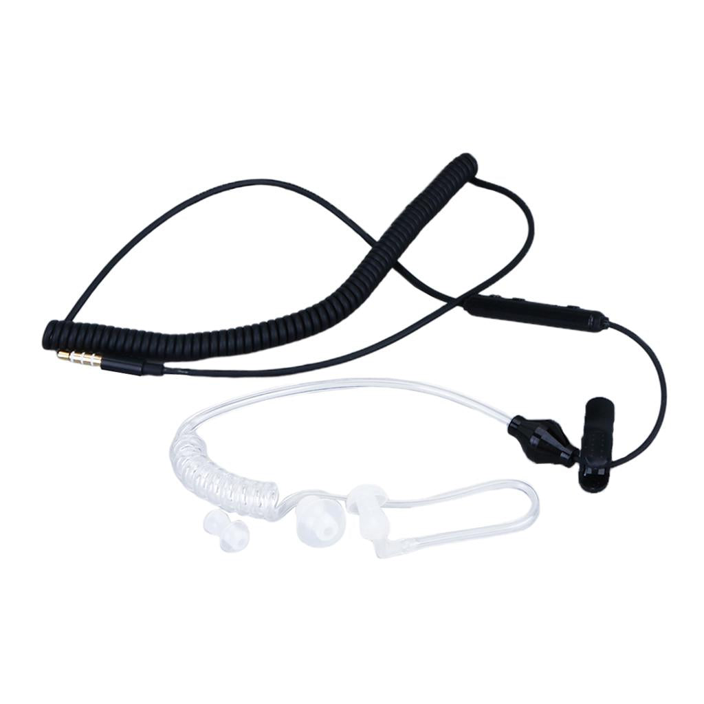 Anti-Radiation Spiral Air Tube Earphone Headphone Headset White/Black Black and White