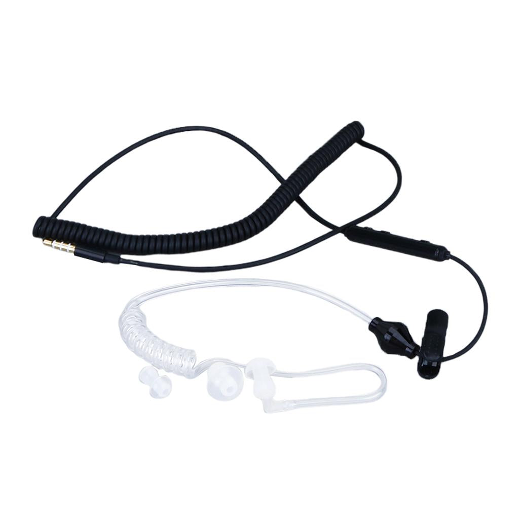 Anti-Radiation Spiral Air Tube Earphone Headphone Headset White/Black Black and White