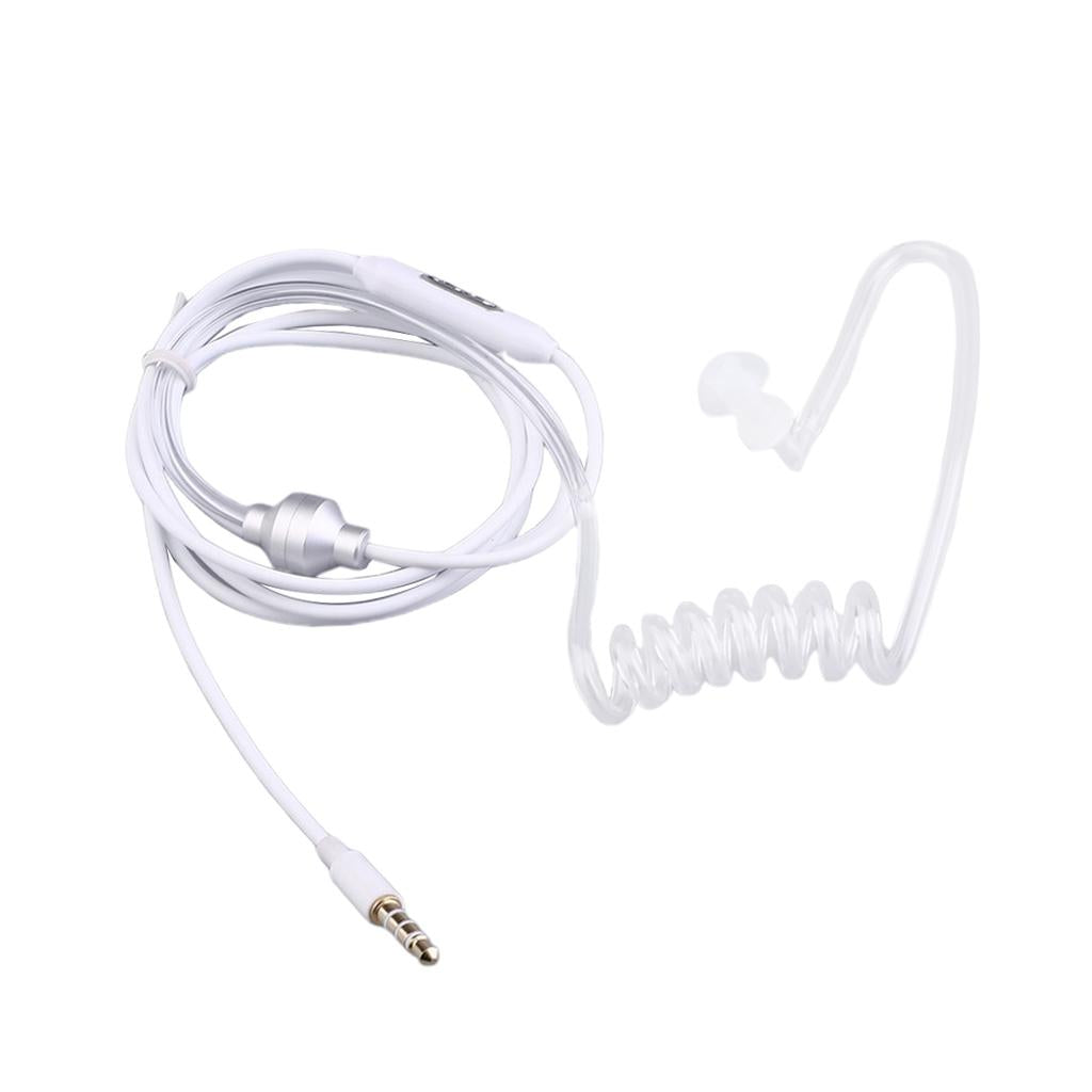 Anti-Radiation Spiral Air Tube Earphone Headphone Headset White/Black White
