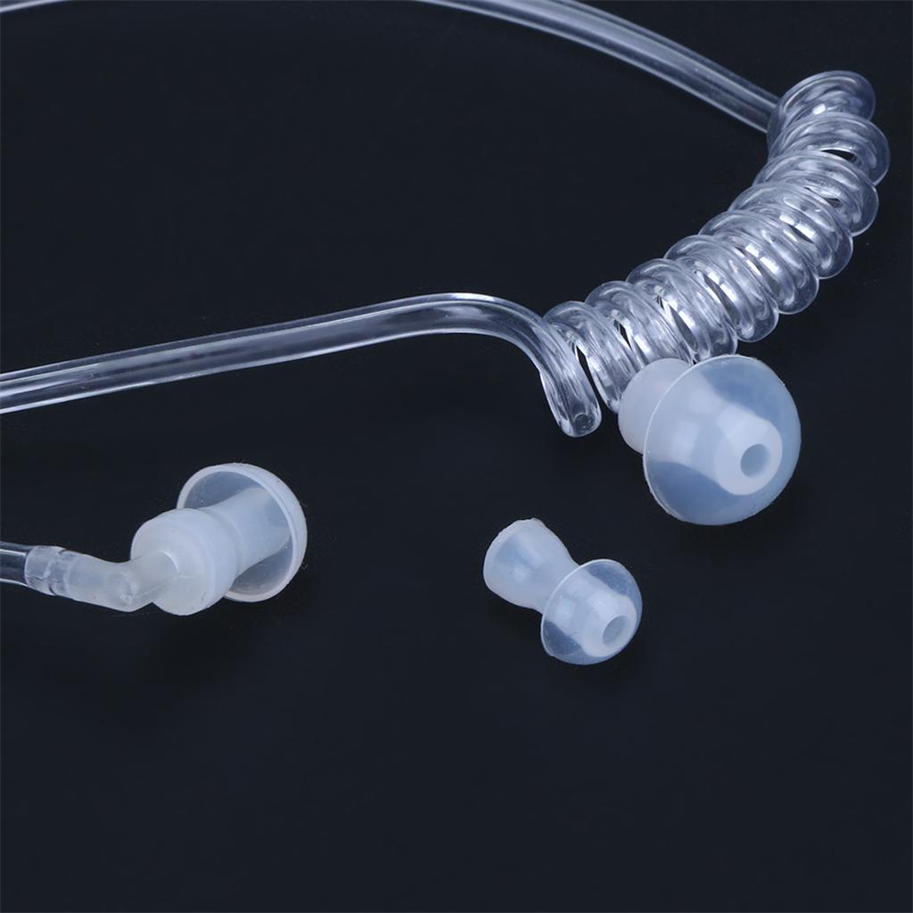 Anti-Radiation Spiral Air Tube Earphone Headphone Headset White/Black White