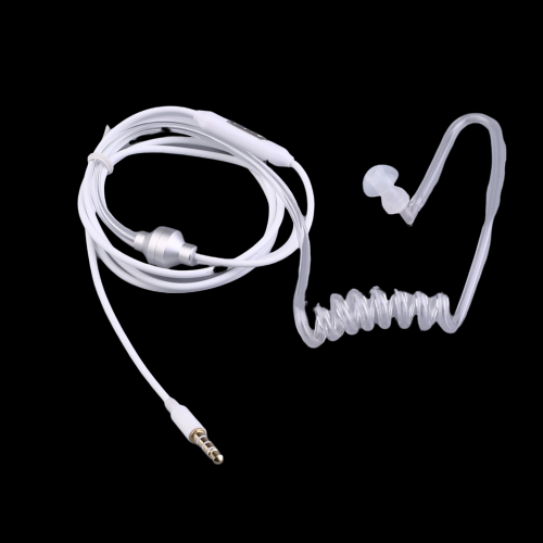 Anti-Radiation Spiral Air Tube Earphone Headphone Headset White/Black White