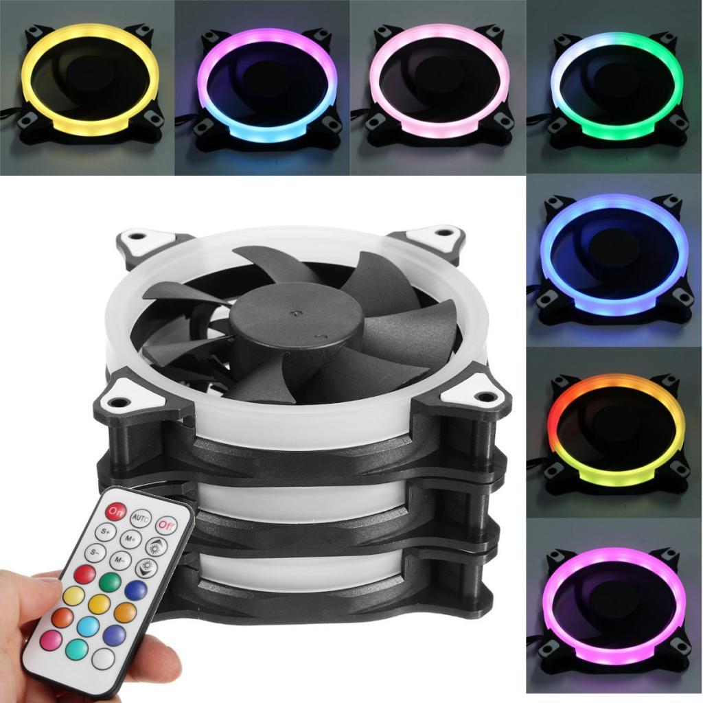 120mm RGB LED Quiet Computer Case PC Cooling Fan with Remote Control