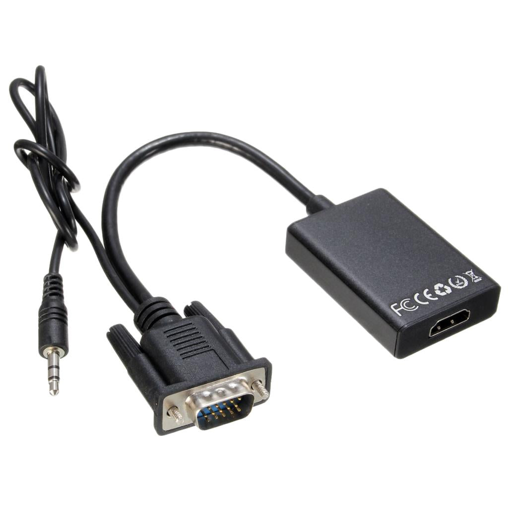 VGA To HDMI 1080P HD Audio TV AV HDTV Video Cable Converter Adapter