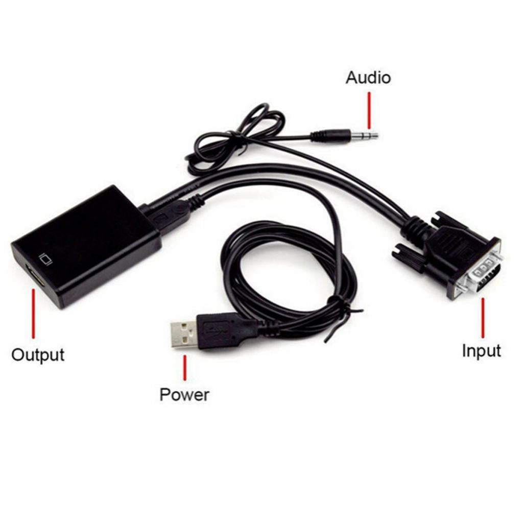 VGA To HDMI 1080P HD Audio TV AV HDTV Video Cable Converter Adapter