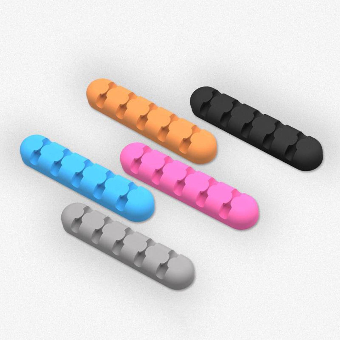 Silicone Adhesive Charging Cable Management Clips Holder Organizer Black