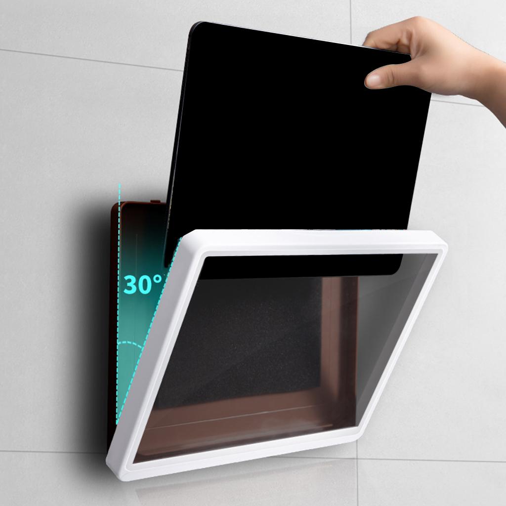 Wall Mount Shower Phone Holder Case Waterproof HD Touch Screen Storage Box rotated