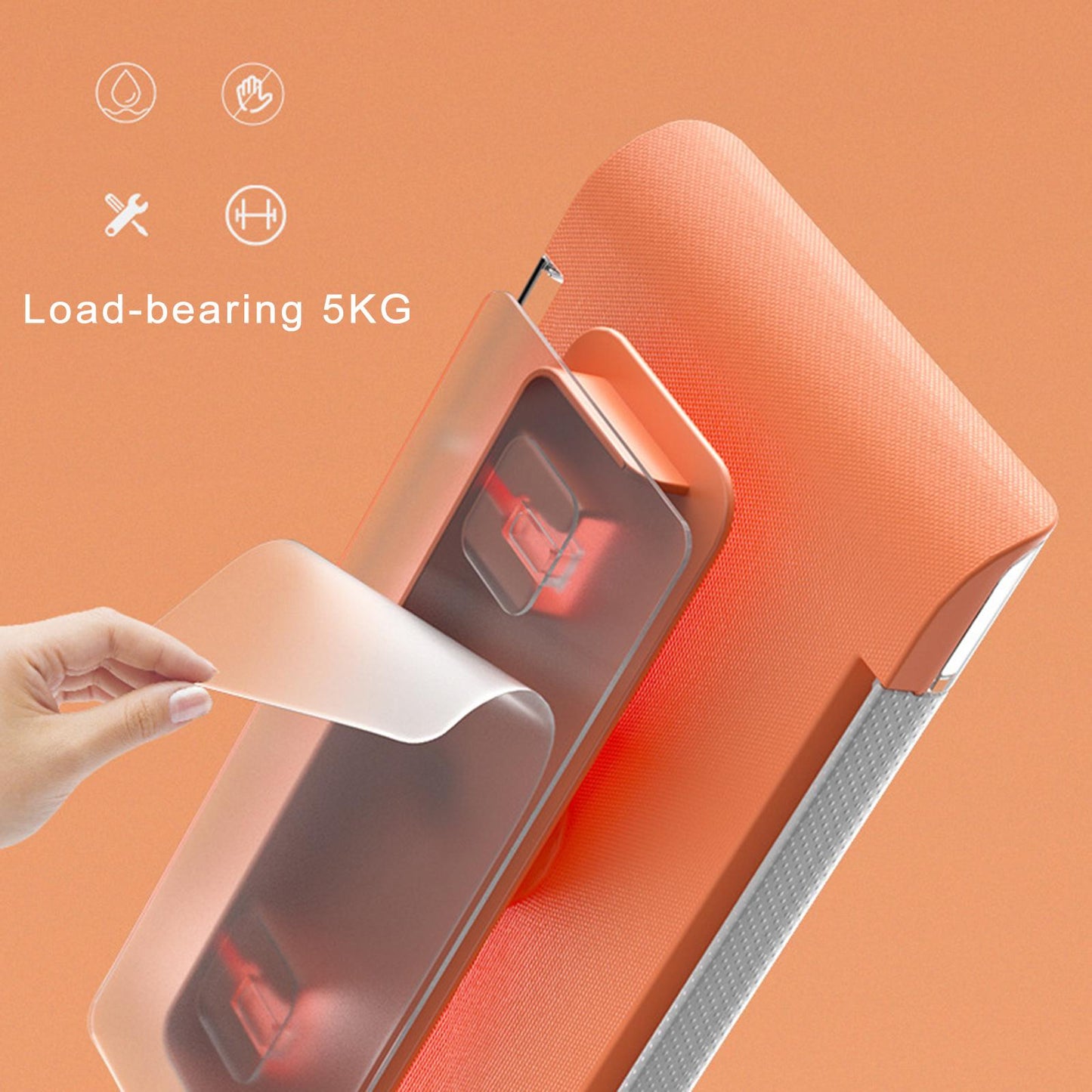 Waterproof Bathroom Shower Phone Holder Wall Mounted Universal Orange