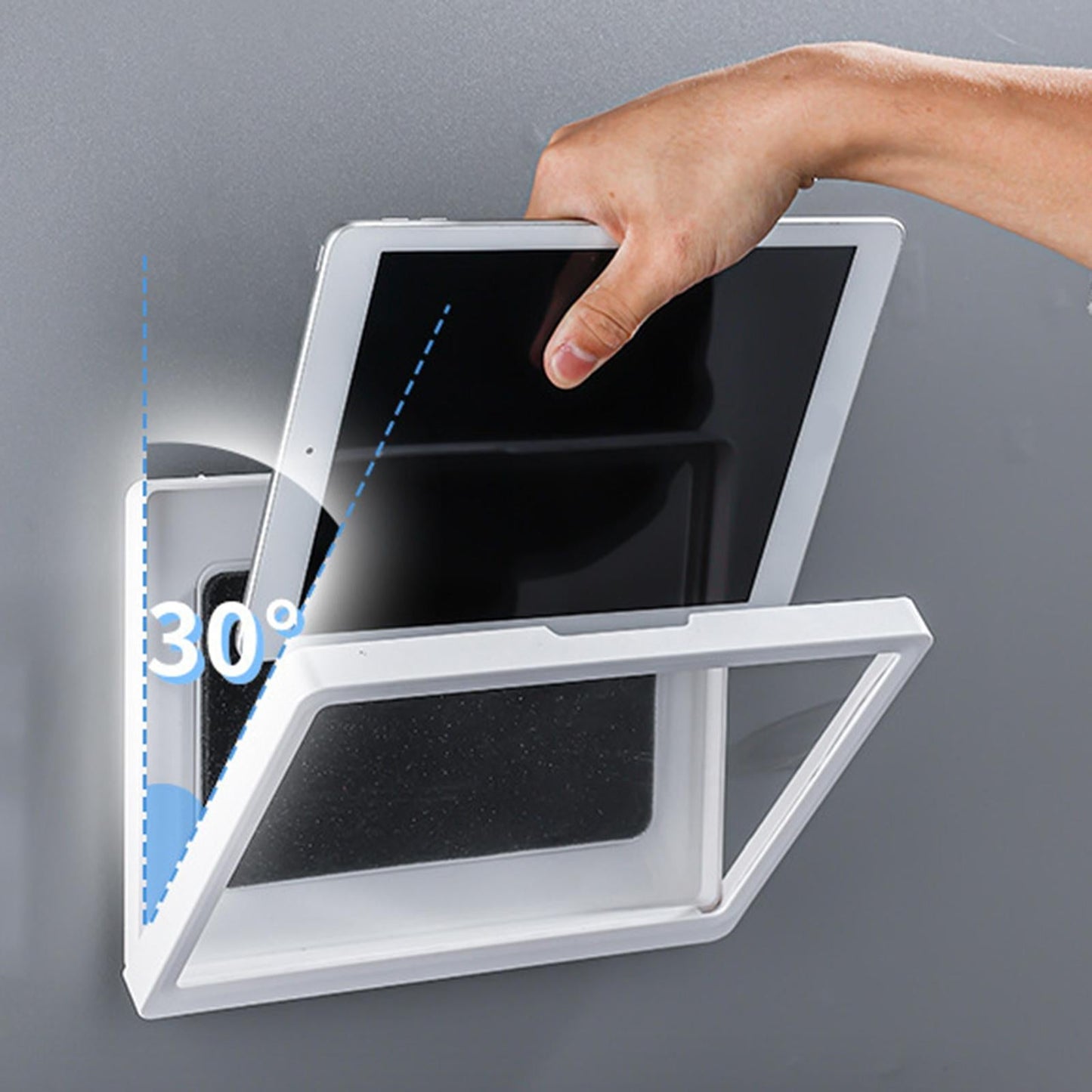 Waterproof Phone Case Wall Mounted Shower Phone Holder White Rotate