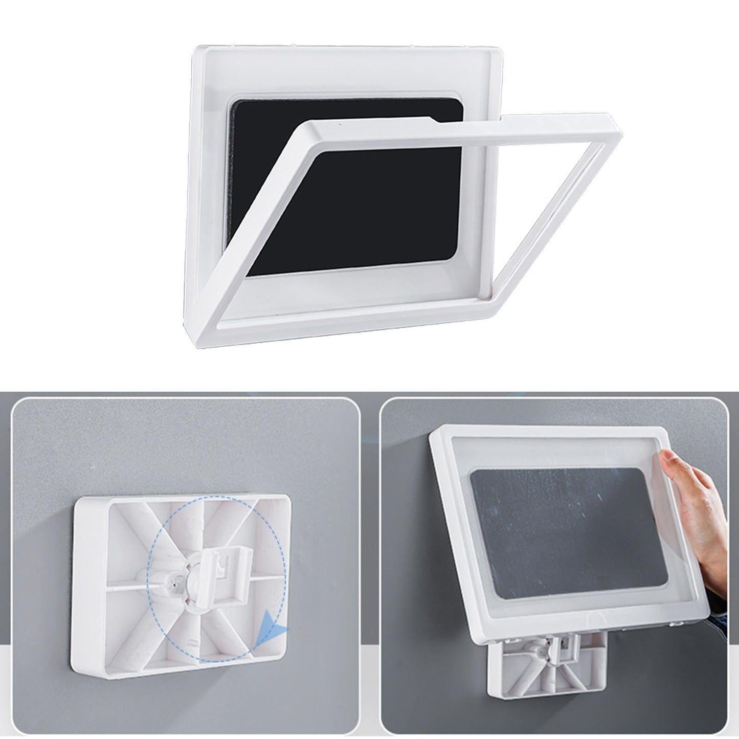 Waterproof Phone Case Wall Mounted Shower Phone Holder White Rotate