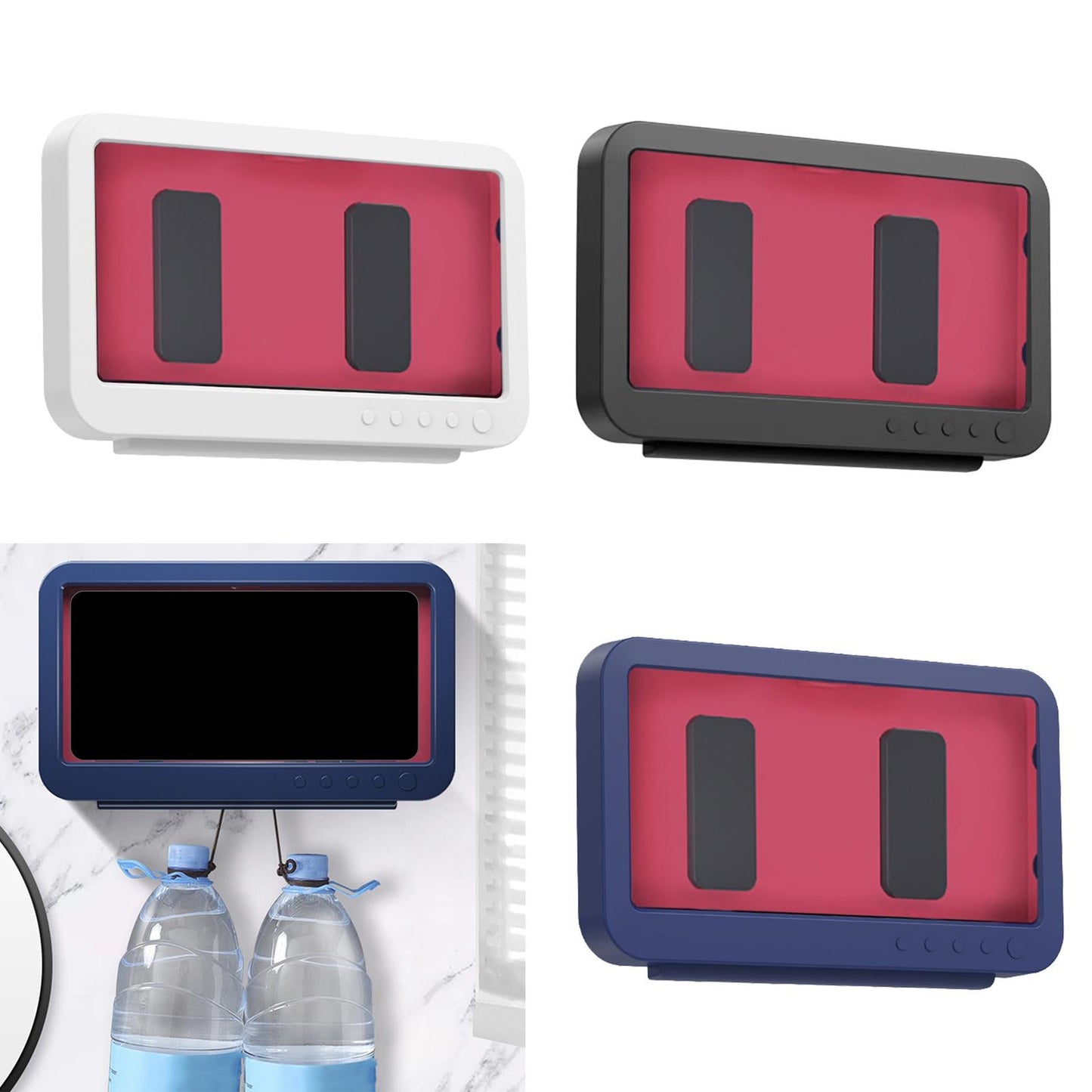 Wall Toilet Shower Phone Holder Bathtub Mirror Kitchen Phone Case White