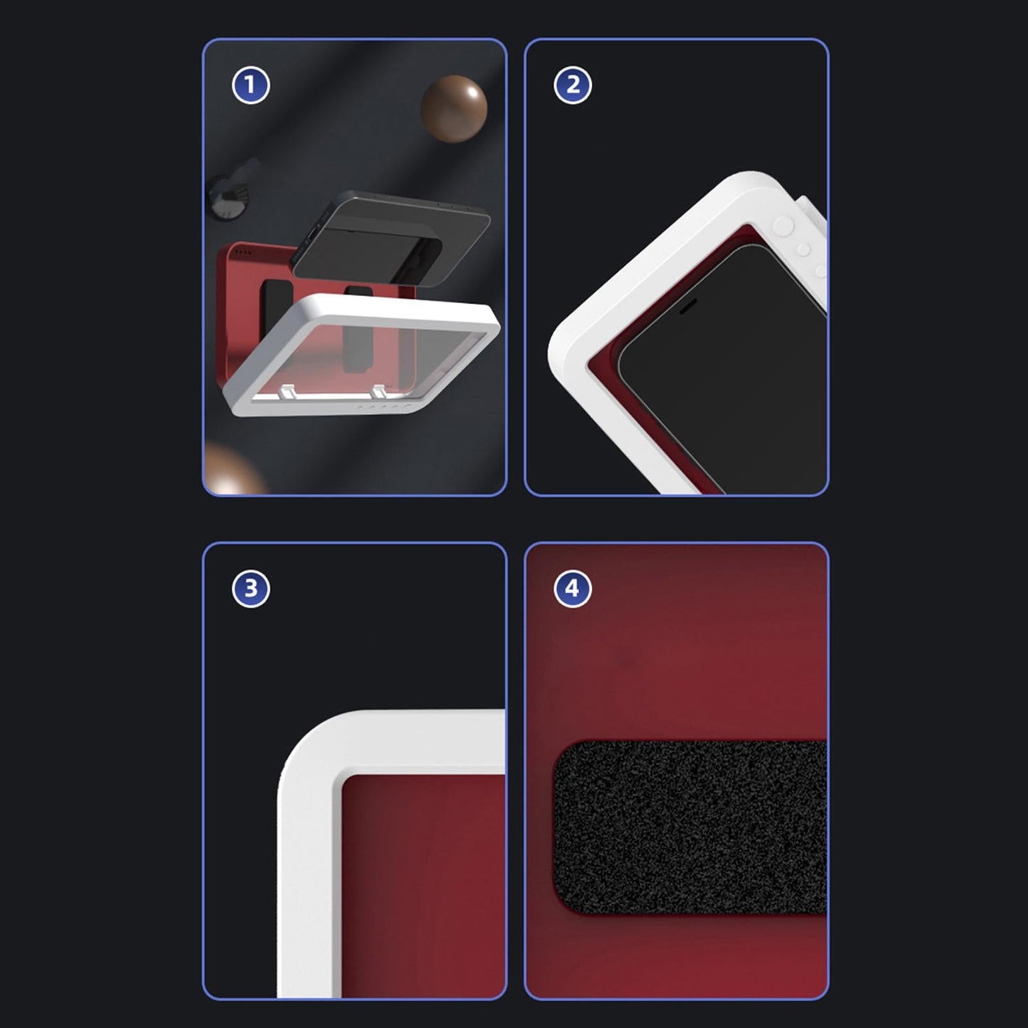 Wall Toilet Shower Phone Holder Bathtub Mirror Kitchen Phone Case White