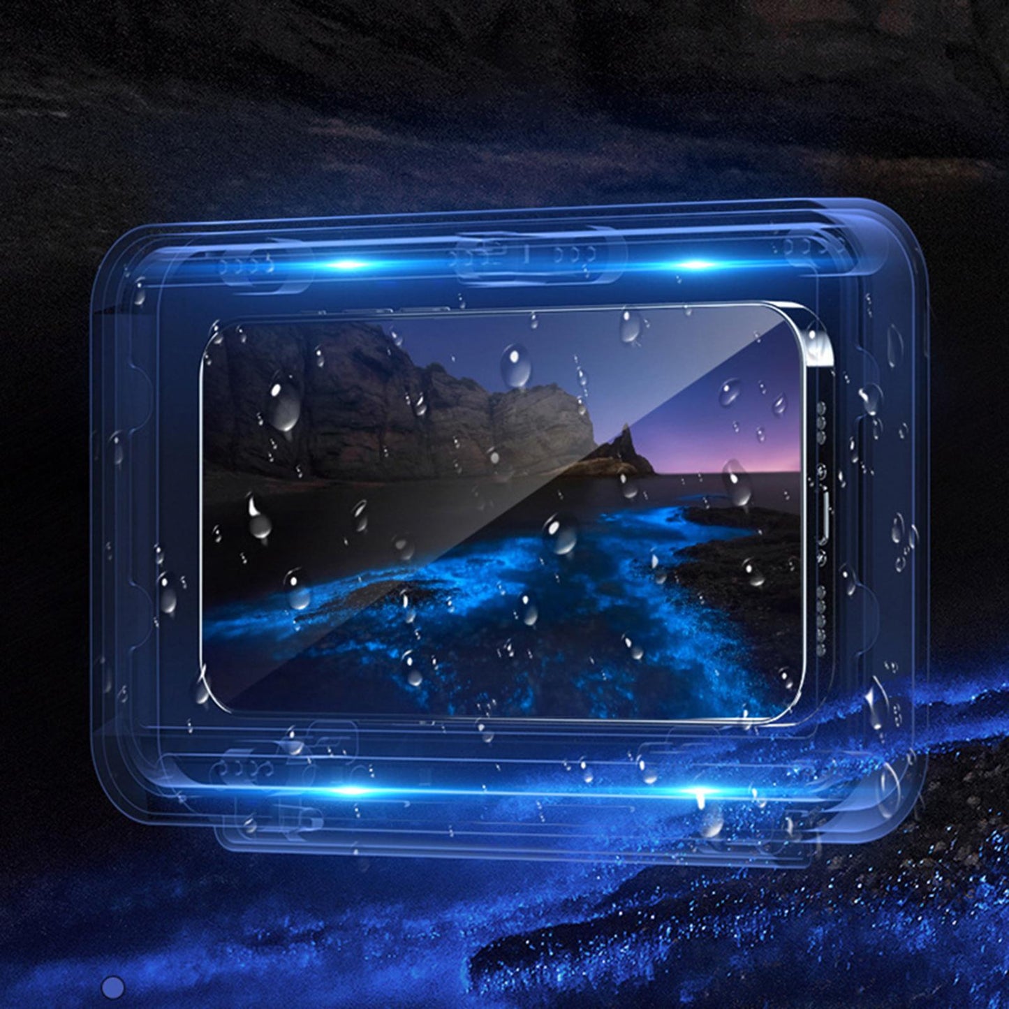 Wall Toilet Shower Phone Holder Bathtub Mirror Kitchen Phone Case Blue