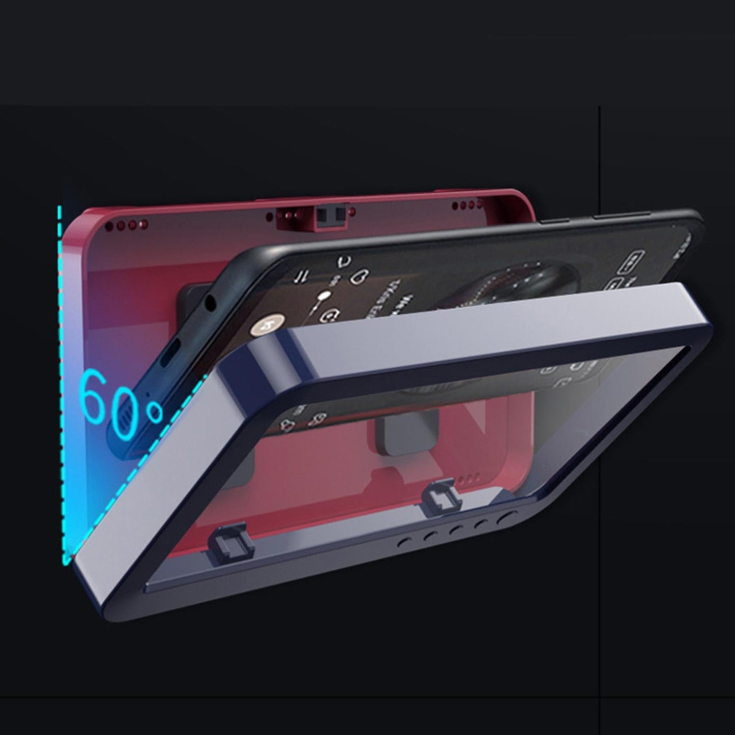 Wall Toilet Shower Phone Holder Bathtub Mirror Kitchen Phone Case Black