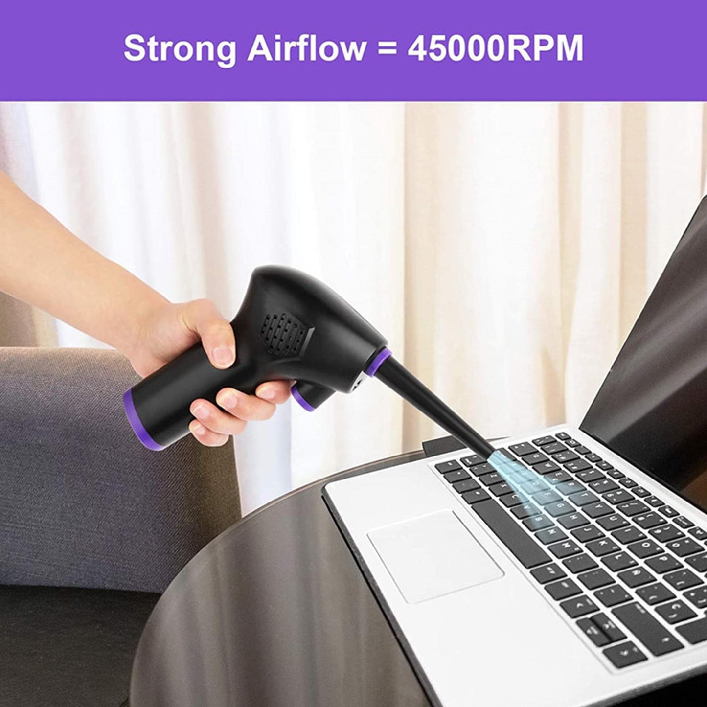 60W Electric Cordless Air Duster for 45000RPM Fast Charging Air Blower