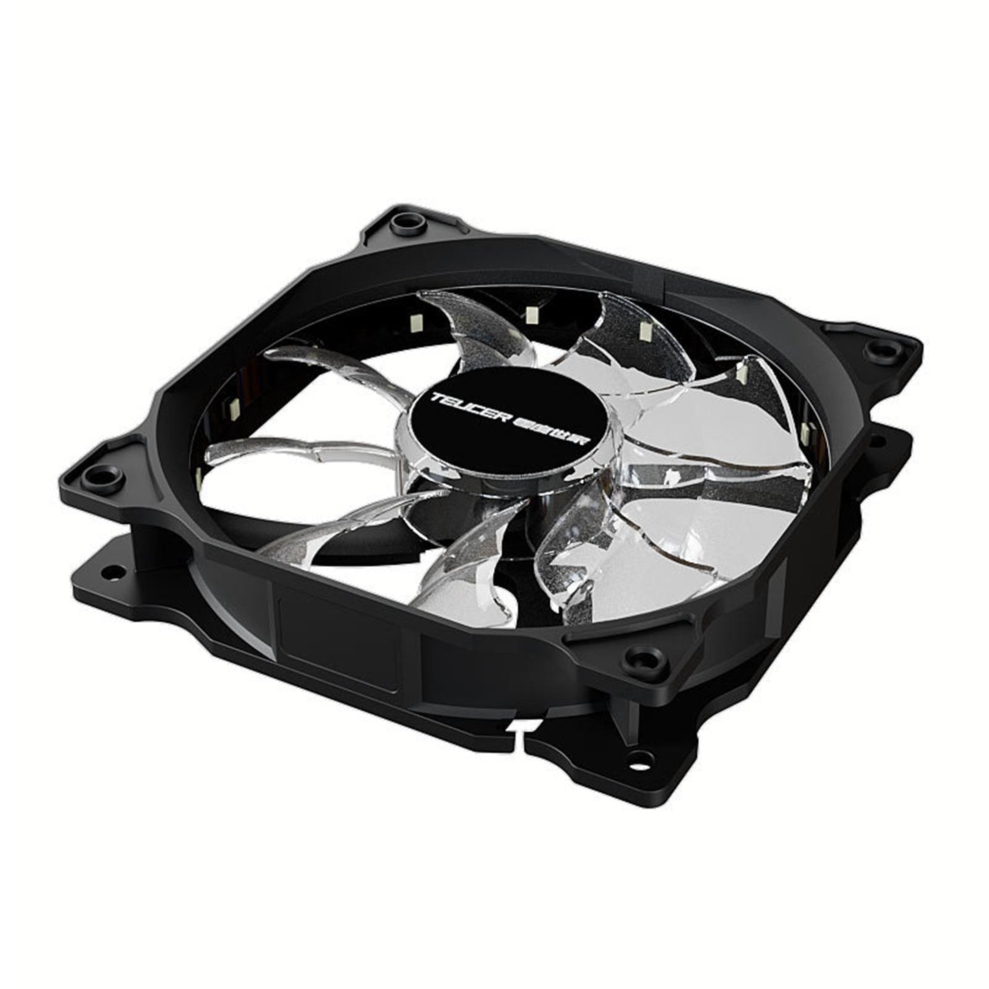 120mm Case Fans 9 Blade with 4 Soft Silicone Cushion Hydraulic Bearing PC Fan transparent blade