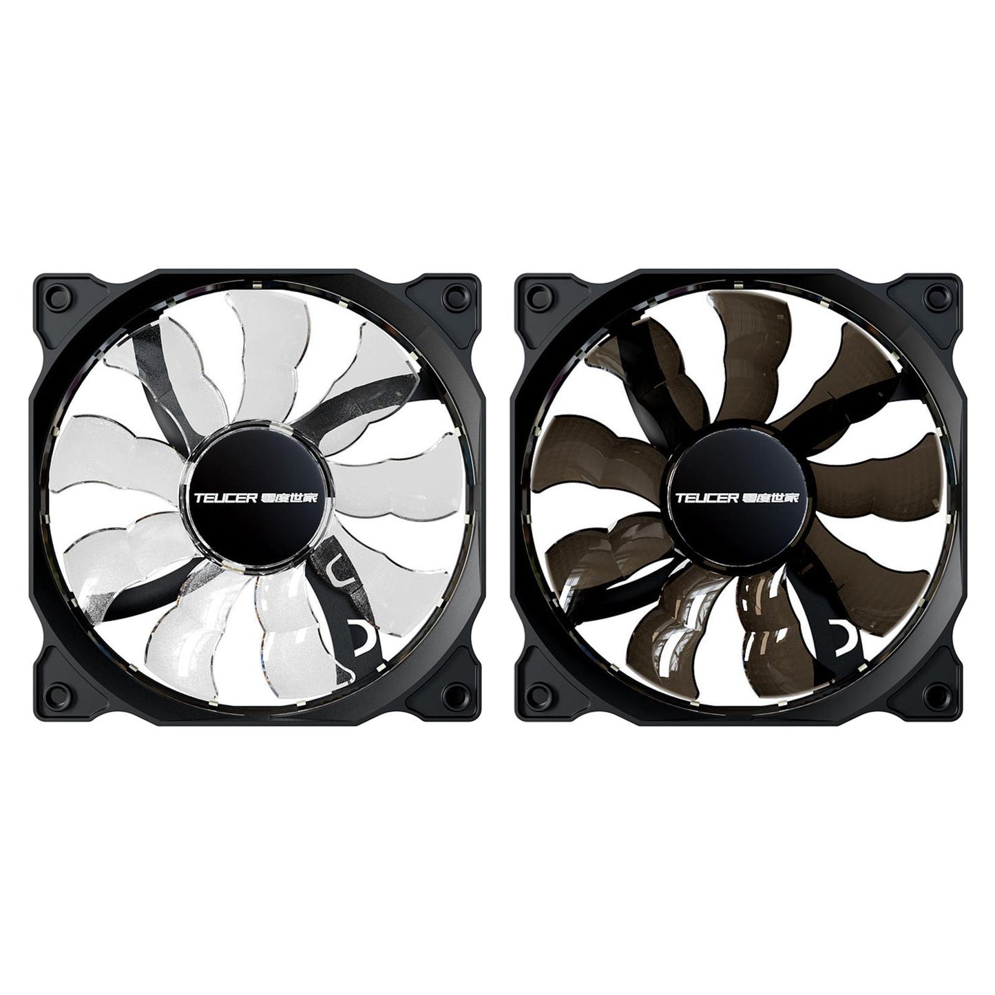 120mm Case Fans 9 Blade with 4 Soft Silicone Cushion Hydraulic Bearing PC Fan transparent blade