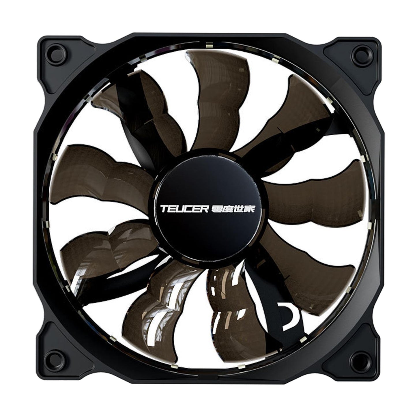 120mm Case Fans 9 Blade with 4 Soft Silicone Cushion Hydraulic Bearing PC Fan black blade